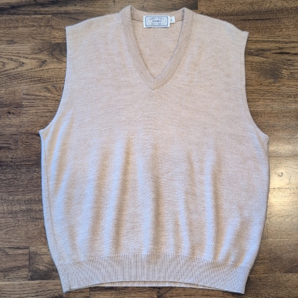Mens Jersild beige wool blend sweater vest size 2X